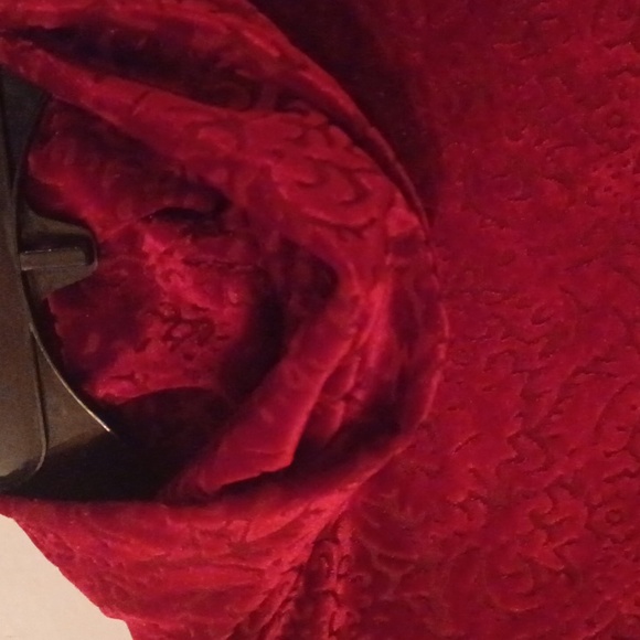 Liz Claiborne_Red Top (Sz L) Cowl neck-Semi Sheer_fully lined - Picture 2 of 8